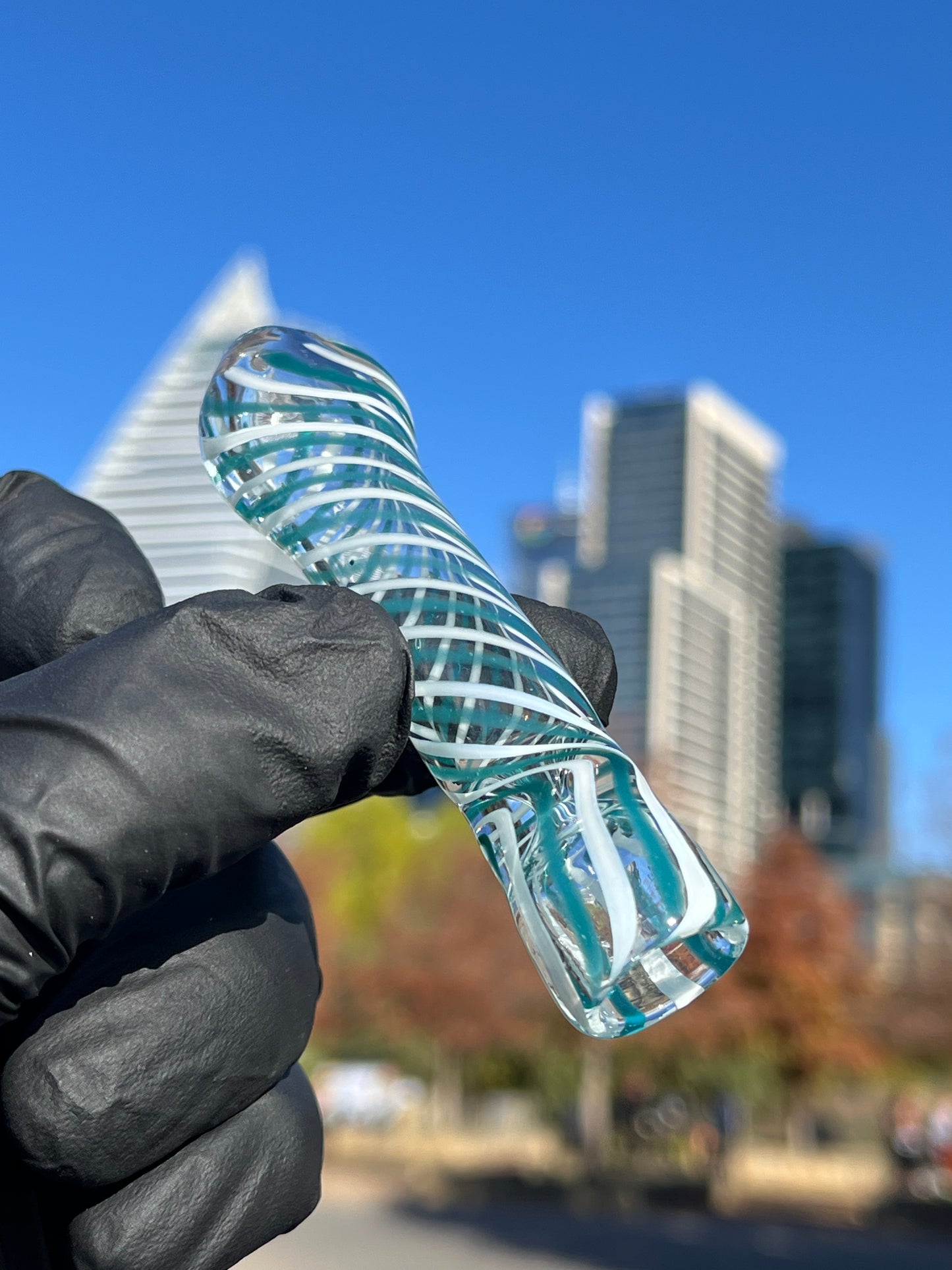 3-Inch Mini Glass Chillum – Handcrafted Smoking Pipe in Swirl Design