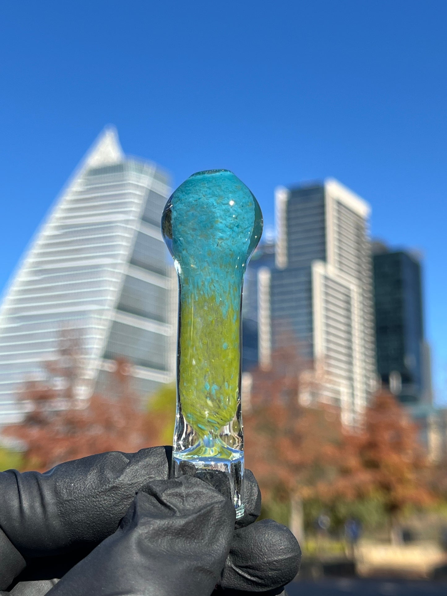 3-Inch Mini Glass Chillum – Handcrafted Smoking Pipe in Swirl Design